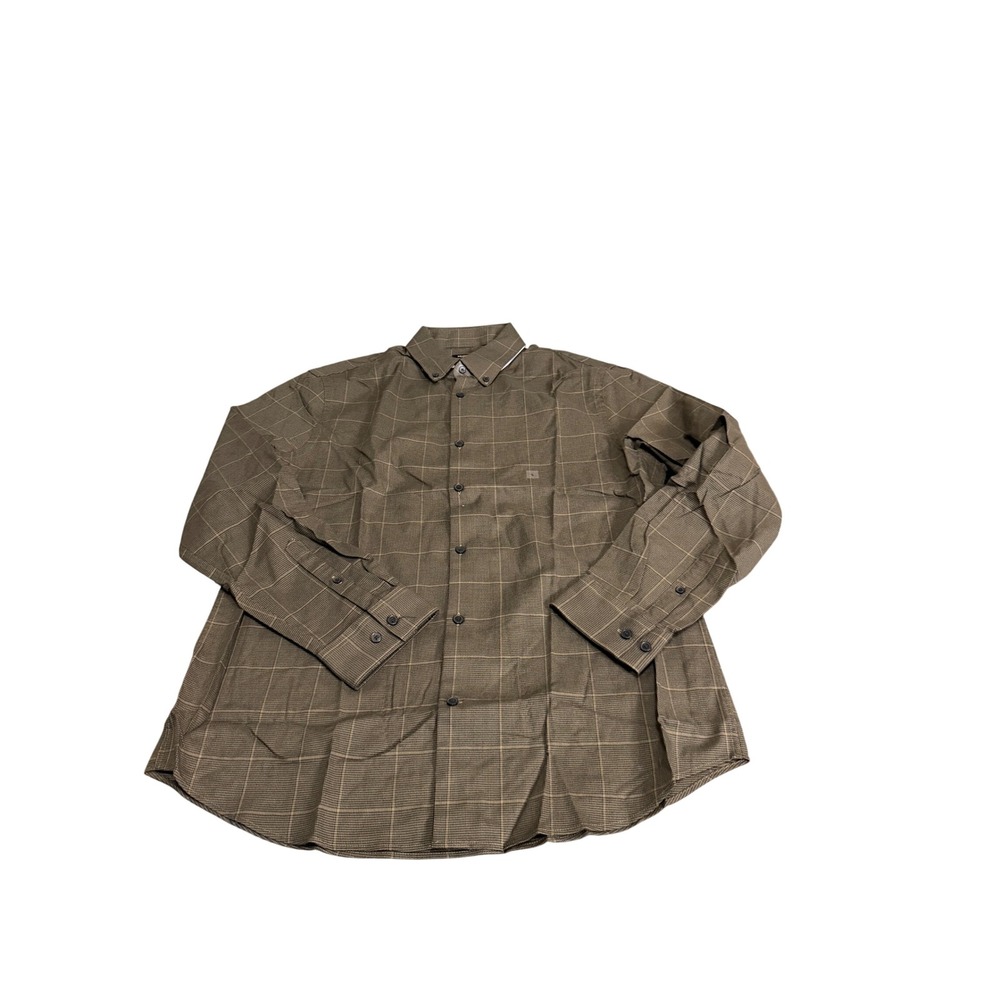 Express Men's Olive Green Slim Fit Button Down Long Sleeve Shirt Size Large